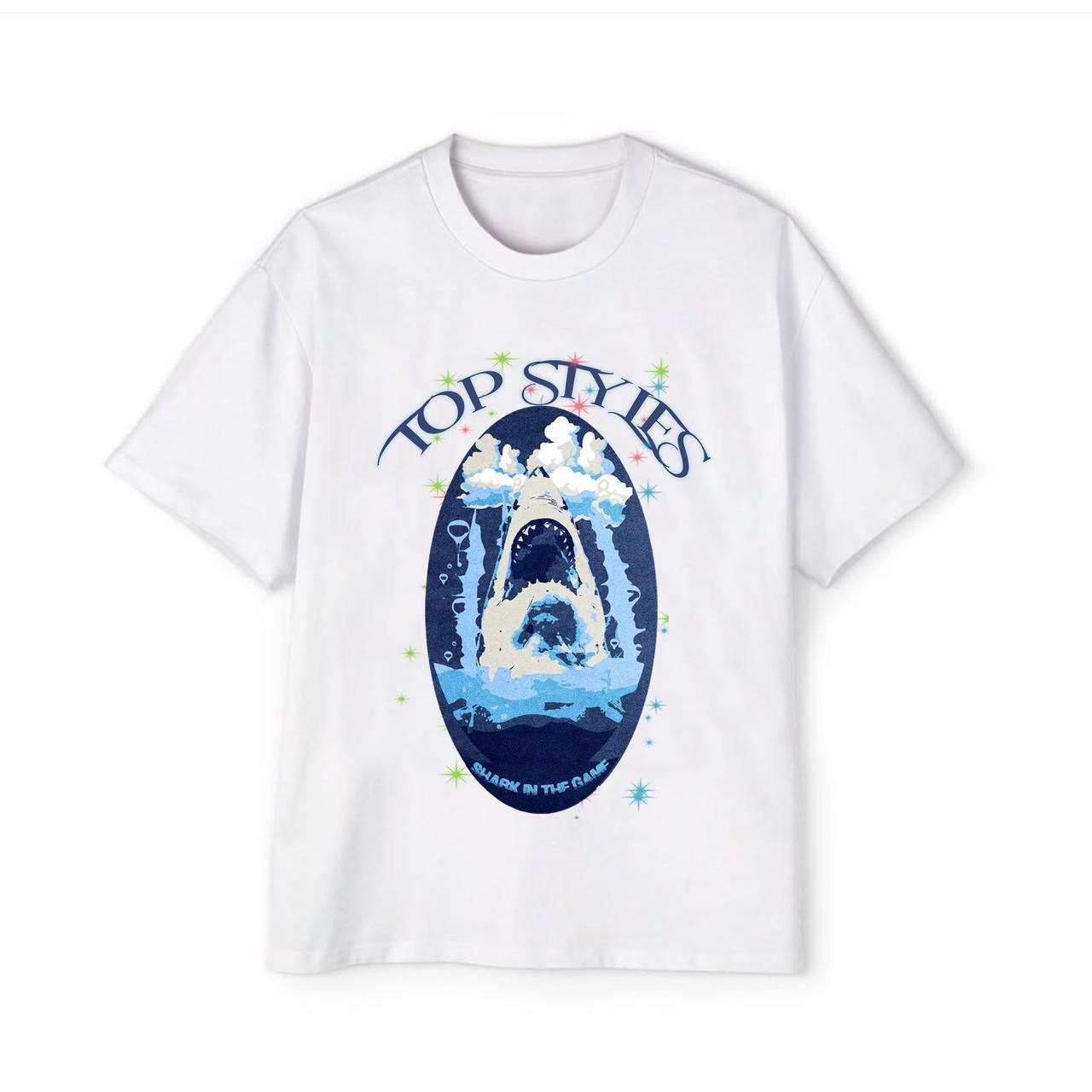 Shark in the Game White Tee